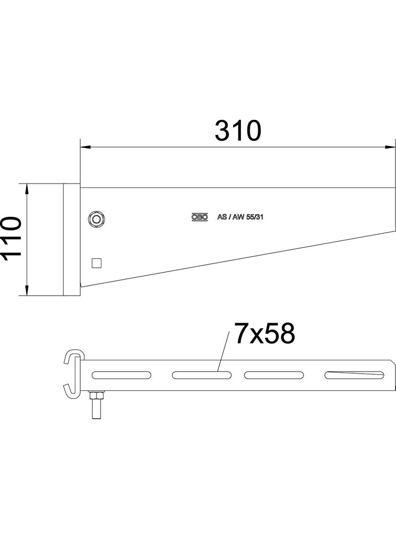 AS 55 31 FT, Wysięgnik do wieszaka