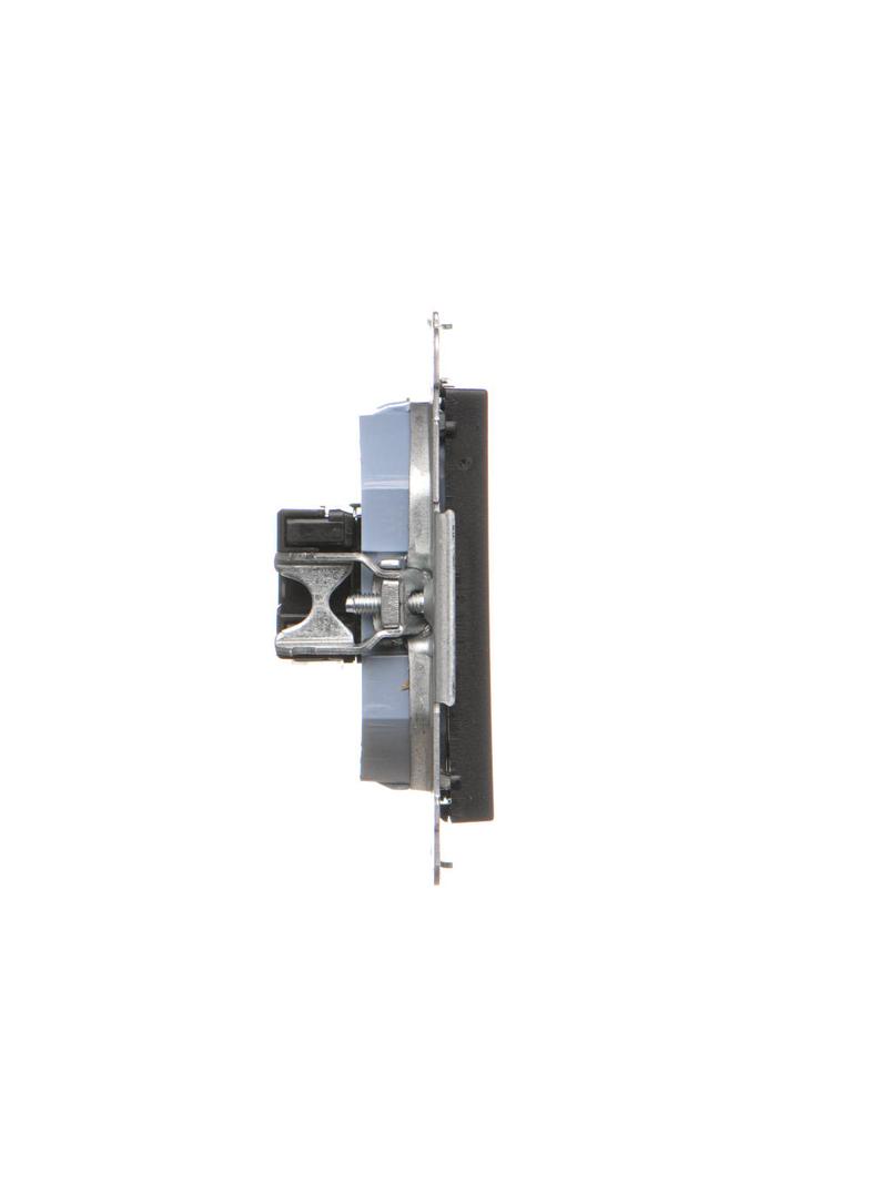 Simon 55 Gniazdo komputerowe RJ45 kategoria 5e + telefoniczne RJ12 Czarny mat T5F.01/149 KONTAKT