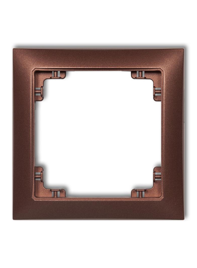 DECO Ramka pojedyncza z tworzywa DECO Soft brązowy metalik 9DRSO-1 KARLIK