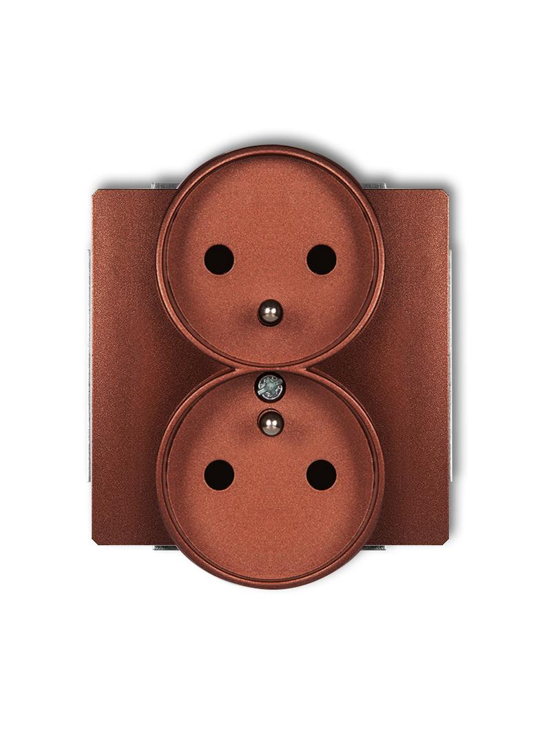 DECO Mechanizm gniazda podwójnego do ramki DECO Soft z uziemieniem 2x(2P+Z) (przesłony torów prądowy