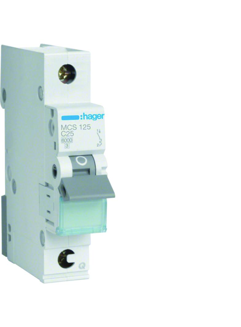 MCB Wyłącznik nadprądowy 6kA 1P C 25A QuickConnect MCS125 HAGER