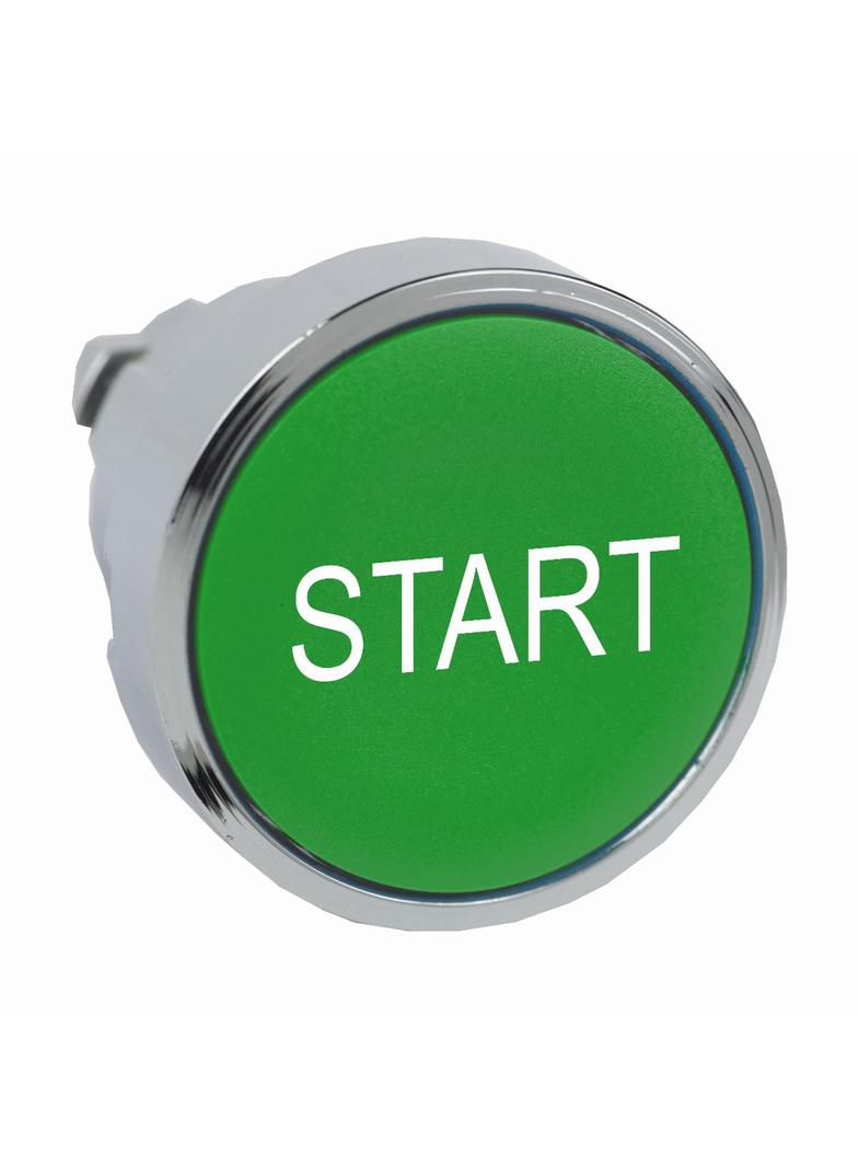 Harmony XB4 Główka przycisku płaskiego metalowego, zielona z oznaczeniem ZB4BA333