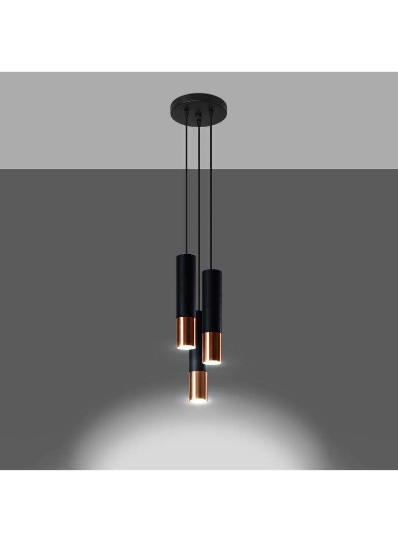 Sollux Lampa wisząca LOOPEZ 3P czarny/miedź