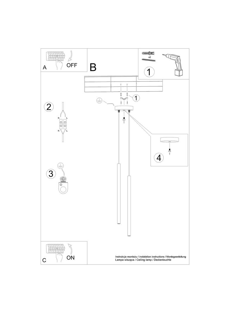 Sollux Lampa wisząca PASTELO 2 czarna SL.1304