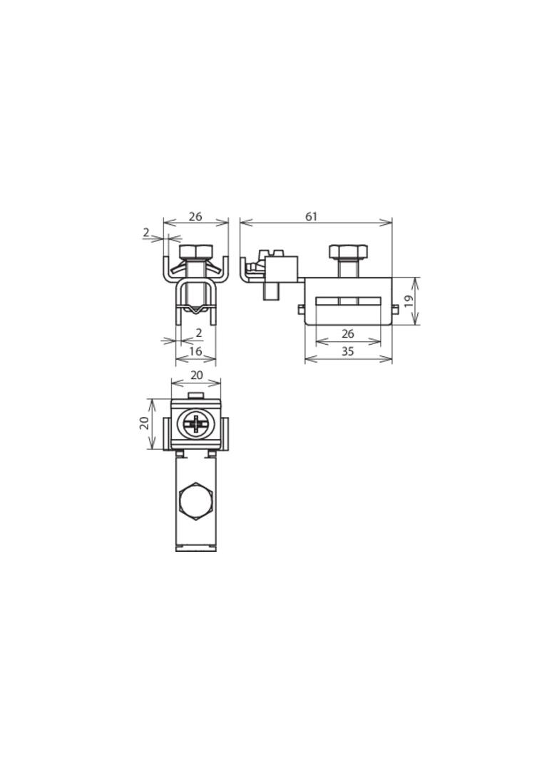 Kompletny zacisk do taśmy 540 901, 4-25 mm2, stal nierdzewna NIRO