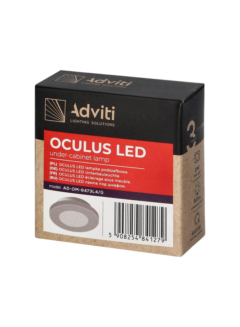 OCULUS lampka podszafkowa LED 2W, 90lm, 4000K, szara AD-OM-6473L4/G ORNO