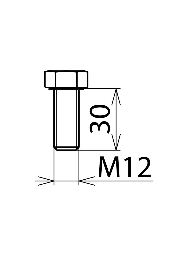 Śruba sześciokątna DIN 933 M12x30 mm stal nierdzewna NIRO