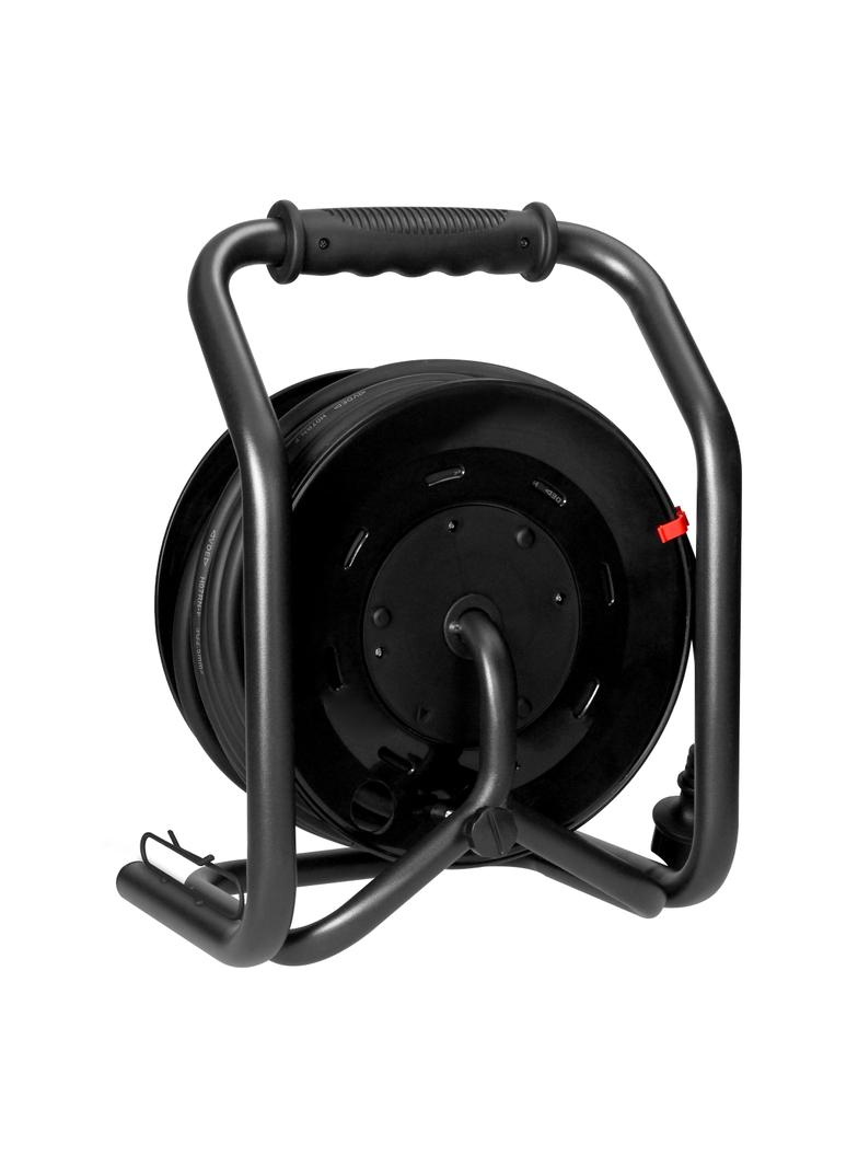 Przedłużacz bębnowy profesjonalny IP44, 4 gniazda 2P+Z, kabel gumowy olejoodporny, H07RN-F 3x2,5mm2,