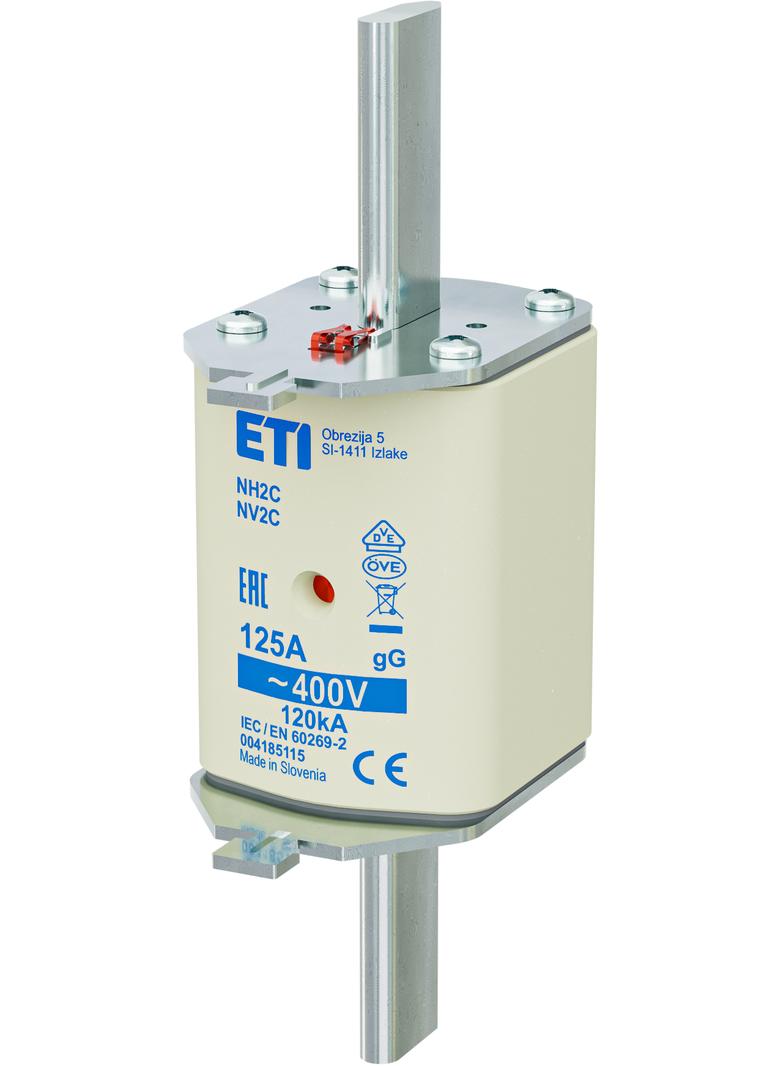 Wkładka topikowa NH zwłoczna KOMBI NH2C gG 125A 400V 004185115 ETI