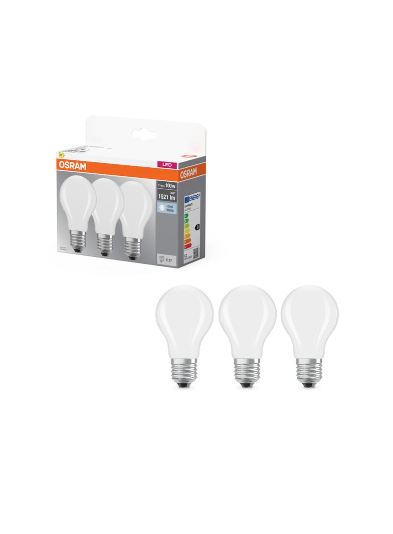 Żarówka LED x3 A60 E27 11W = 100W 1521lm 4000K Neutralna 300° BASE Osram