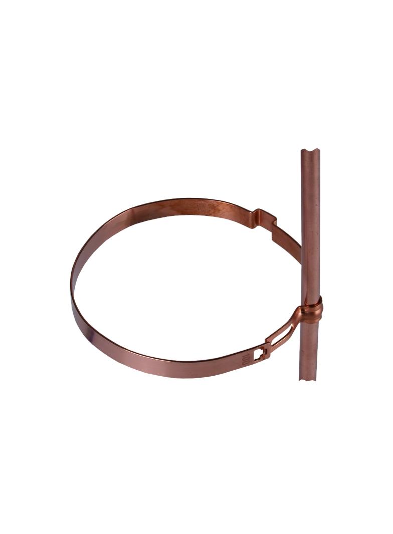 Wspornik do drutu 8 mm z obejmą PS do rury spustowej, Cu