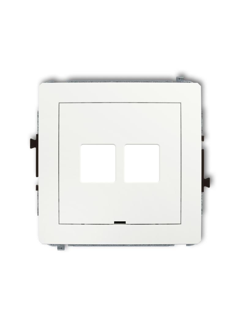 DECO Mechanizm gniazda multimedialnego podwójnego bez modułu, bez pola opisowego (standard Keystone)