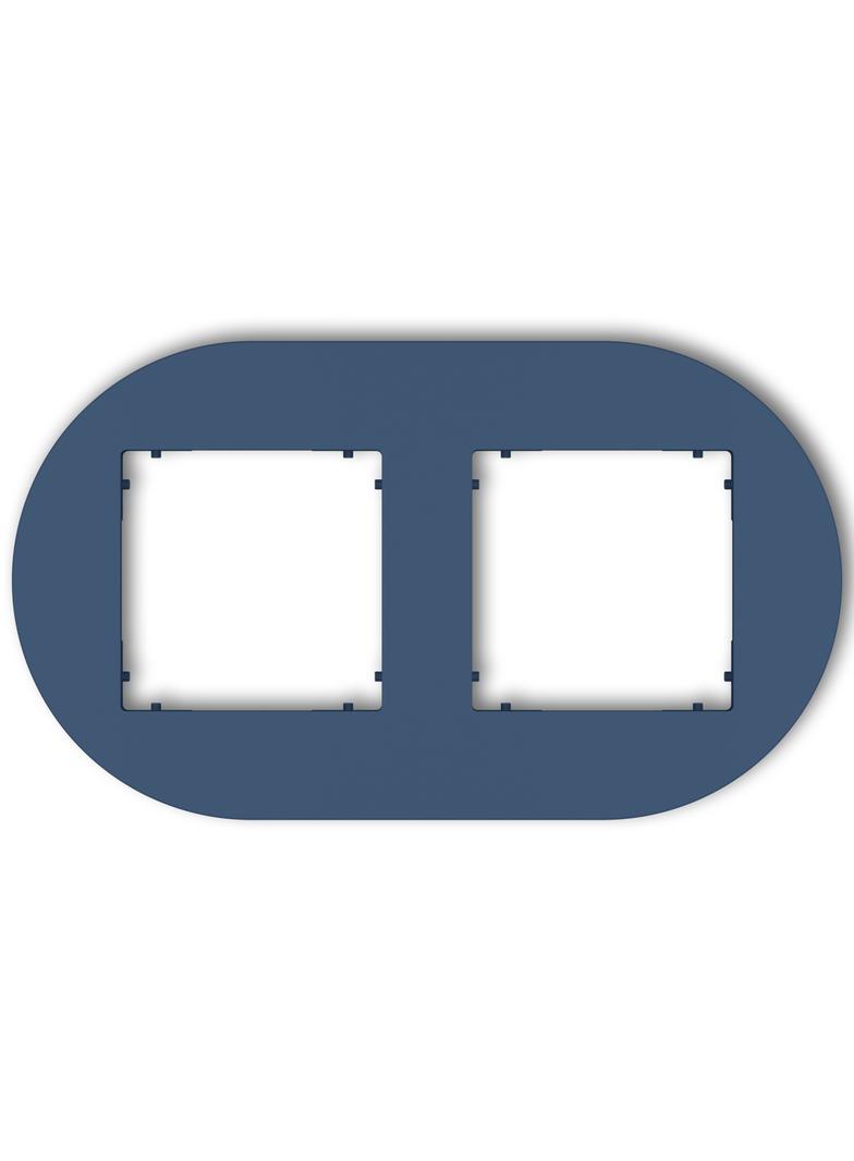 MINI Ramka podwójna okrągła z tworzywa navy blue 64MRTO-2 KARLIK