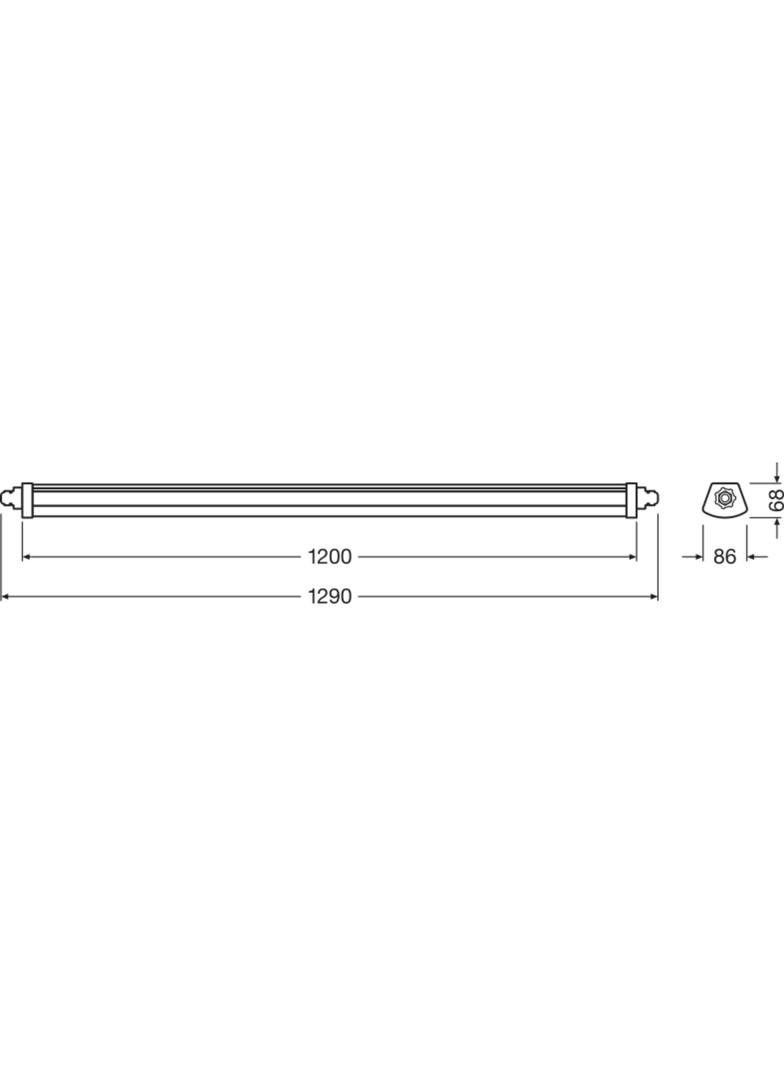 Oprawa DAMP PROOF LED COMPACT 1200 44W 4000K GR IP66
