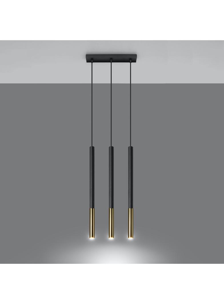 Lampa wisząca MOZAICA 3L czarny/złoto