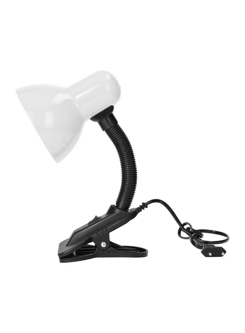 LATSA, lampa biurkowa z klipsem, 40W, E27, stal + tworzywo, biała DL-3/W ORNO