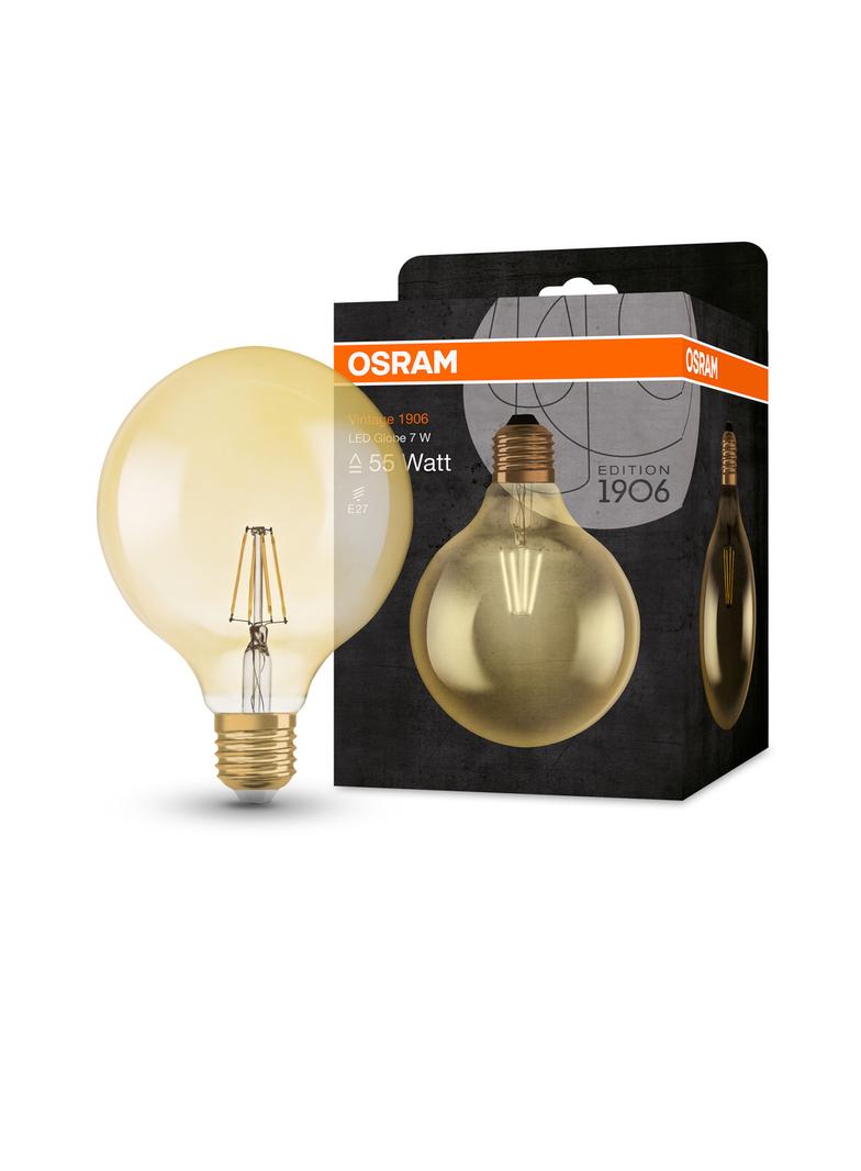 Lampa LED Vintage 1906 CL GLOBE125 Filament szkło przezroczyste GOLD 55 non-dim 6,5W 825 E27
