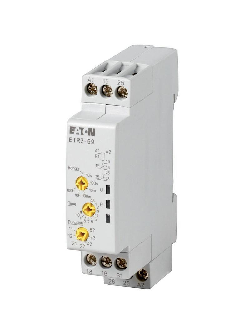 ETR2-69 Przekaźnik czasowy 1P 3A 0,05sek-100h 24–240V AC 24–48V DC wielofunkcyjny 262689 EATON