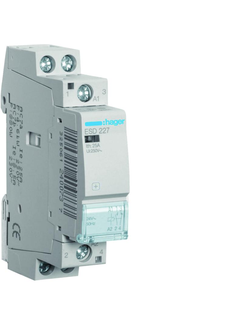Stycznik modułowy 24V AC 1Z+1R 25A AC-7A B ESD227 HAGER