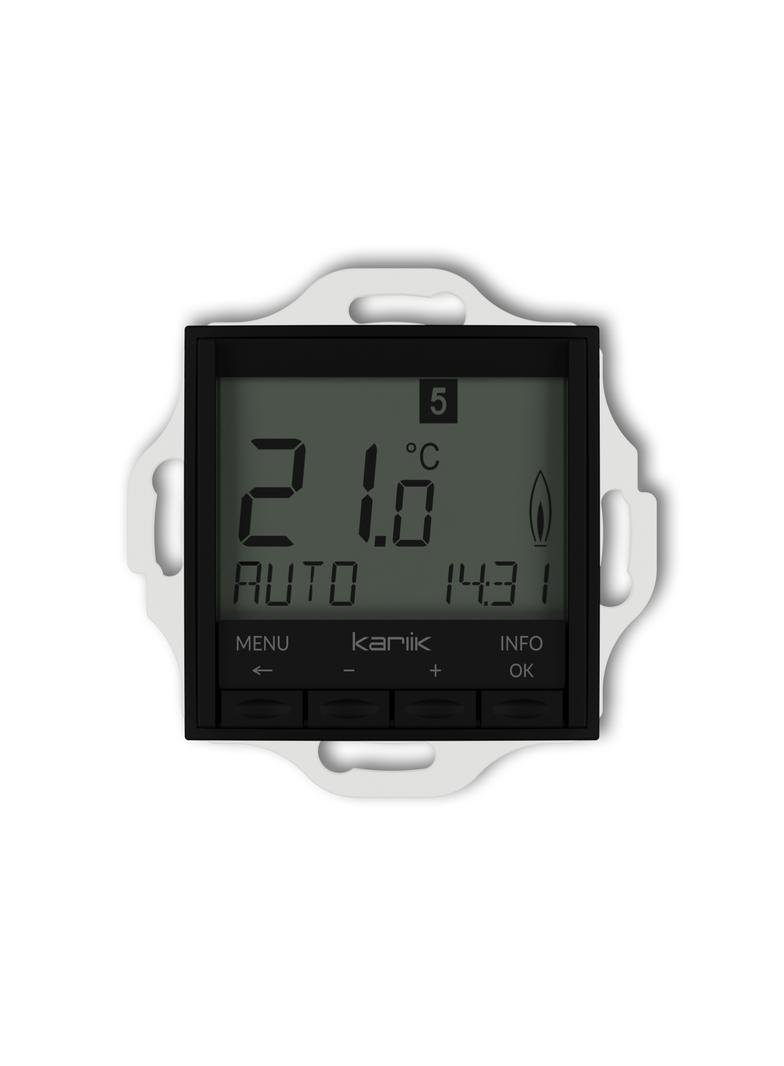 ICON Elektroniczny tygodniowy regulator temperatury (podświetlenie białe), czarny mat 12IRT-3.1 KARLIK