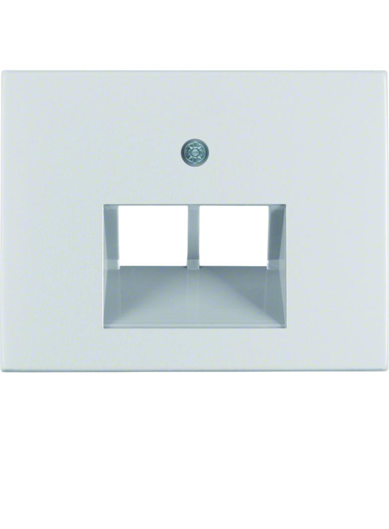 BERKER K.5 Płytka czołowa do gniazda przyłączeniowego UAE podwójna komp./tel. aluminium 14097003 HAGER