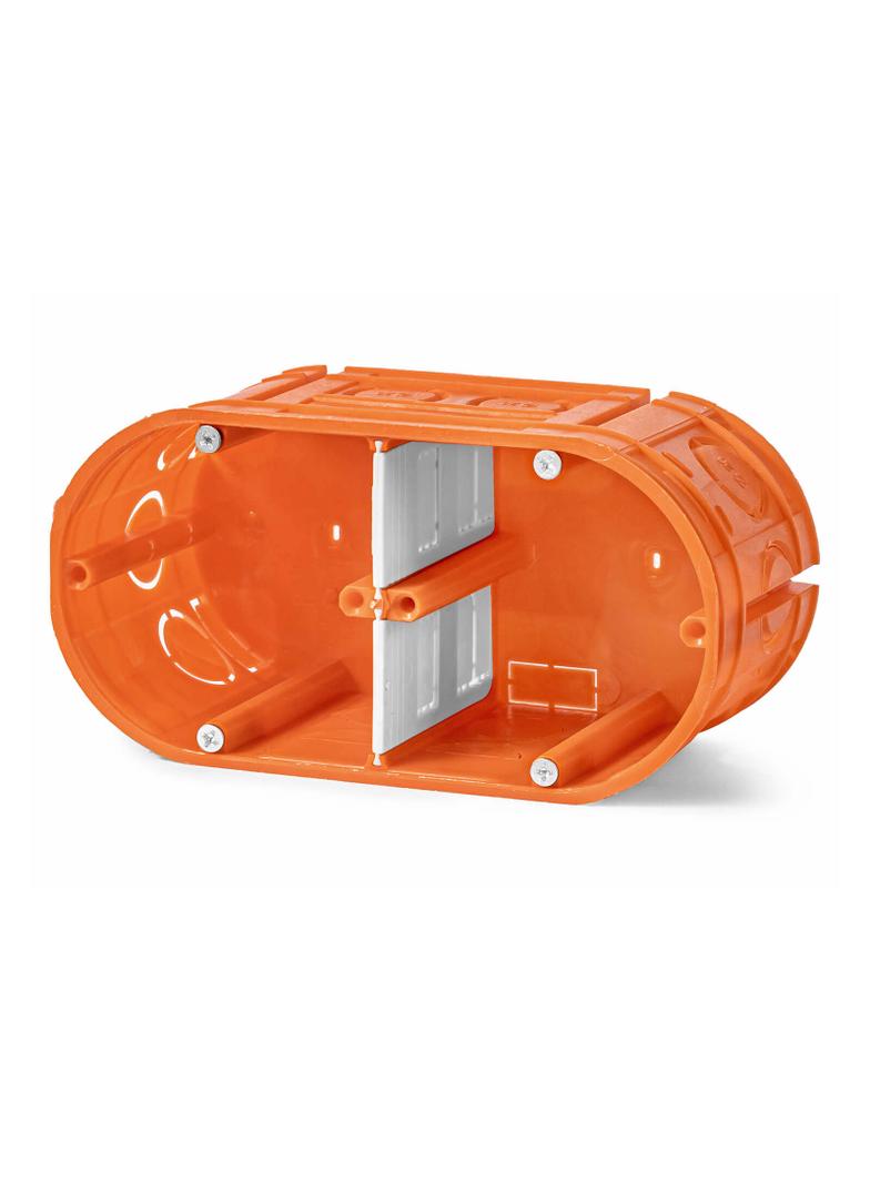M2x60F ,  Puszka podtynkowa dwupolowa 2xO60, Multiwall, pomarańczowy