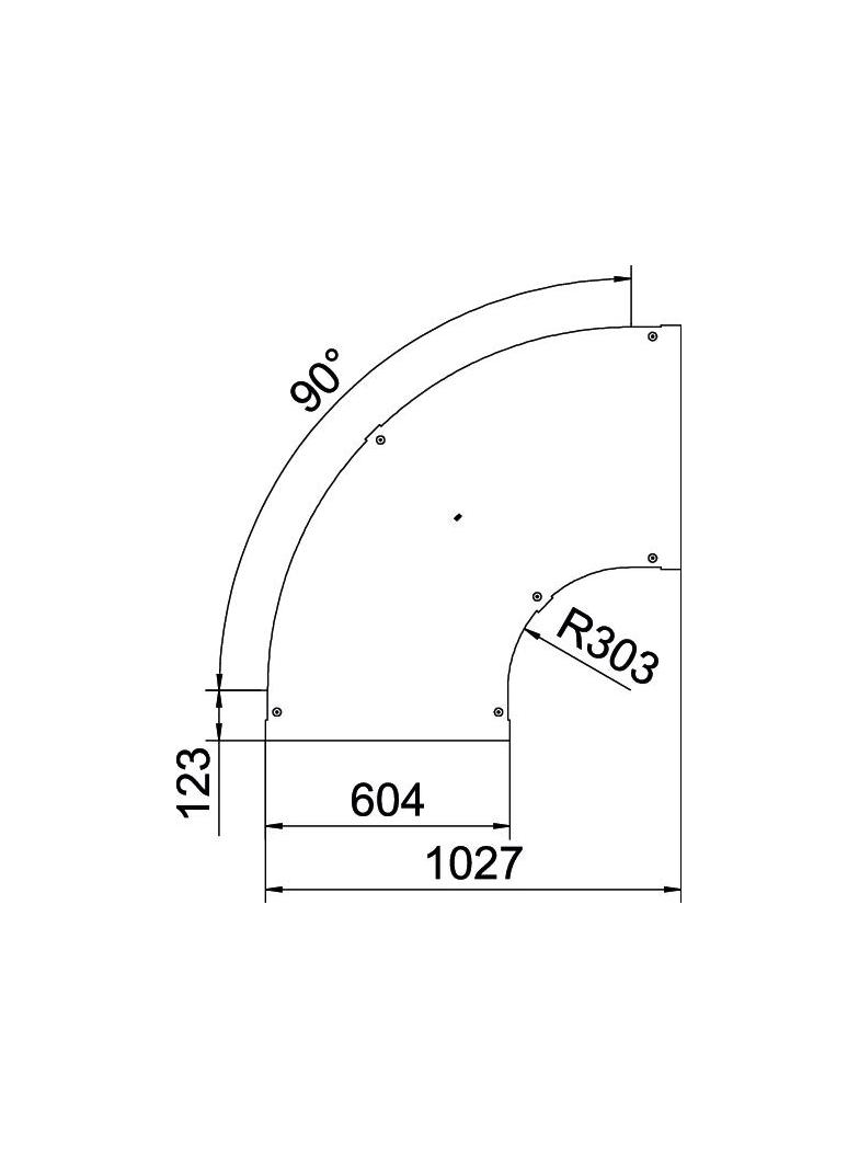 LBD 90 600 R3 FS Pokrywa łuku 90°