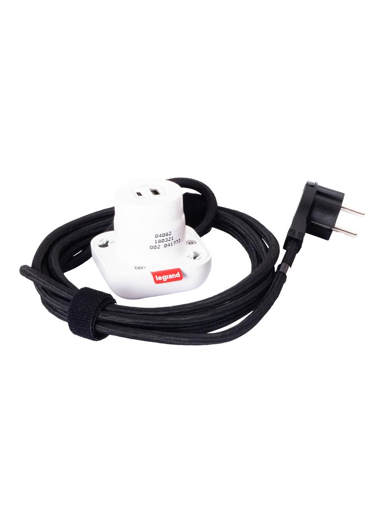INCARA: ELECTR'ON - PODSTAWA USB A+C - 2,5 M-BIAŁY, Legrand