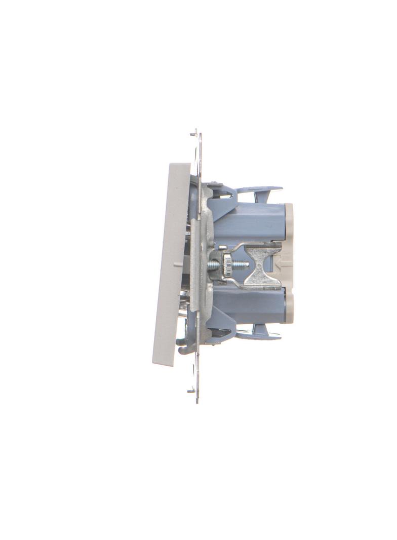 Simon 55 Przycisk zwierny pojedynczy rozwierny bez piktogramu szybkozłączka Jasnoszary mat