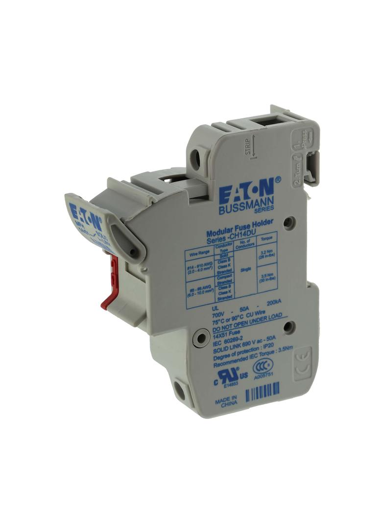 14x51 MFH Neutral Podstawa wkładki cylindrycznej 14x51 1N 50A 690VAC CH141DNXU EATON