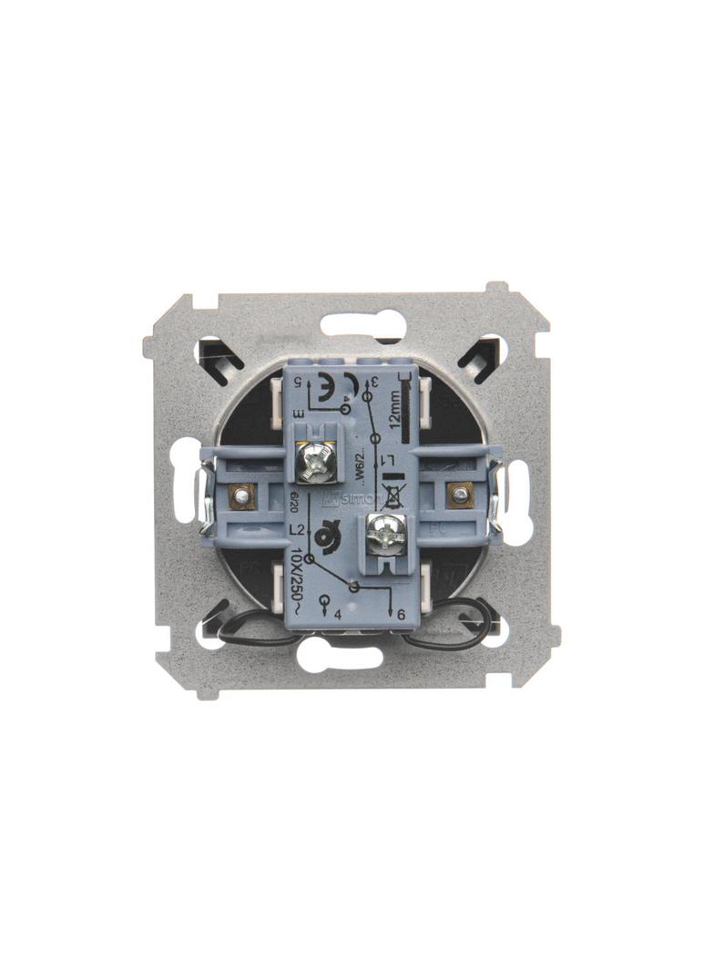 Simon 54 Łącznik schodowy podwójny z podświetleniem 10A 250V zaciski śrubowe antracyt DW6/2L.01/48 KONTAKT