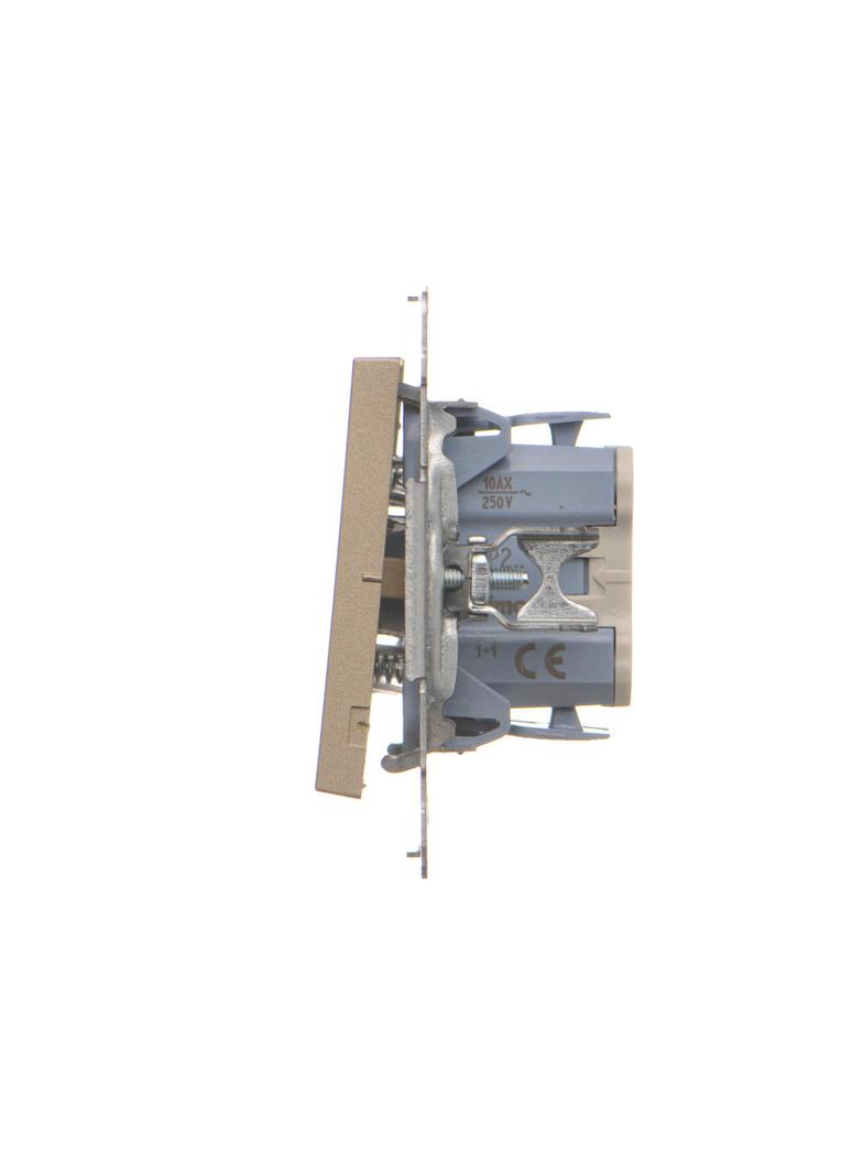 Simon 55 Przycisk zwierny podwójny zwierny bez piktogramu szybkozłączka Szampański mat