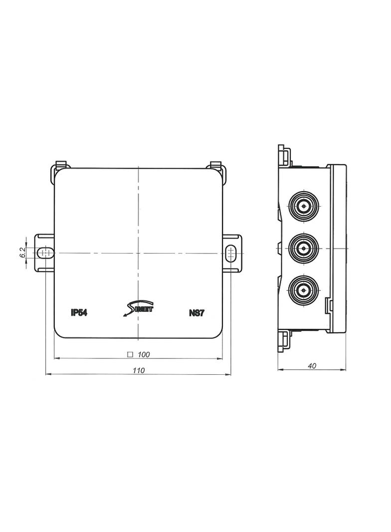 Puszka instalacyjna naścienna NS7 FASTBOX&HOOK - kolor biały