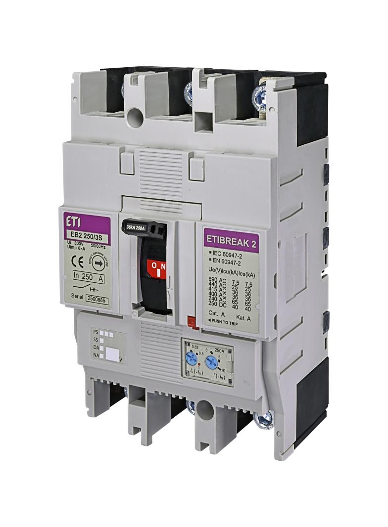 Wyłącznik mocy 36kA wyzw. TM EB2 250/3S 250A 3P 004671083 ETI