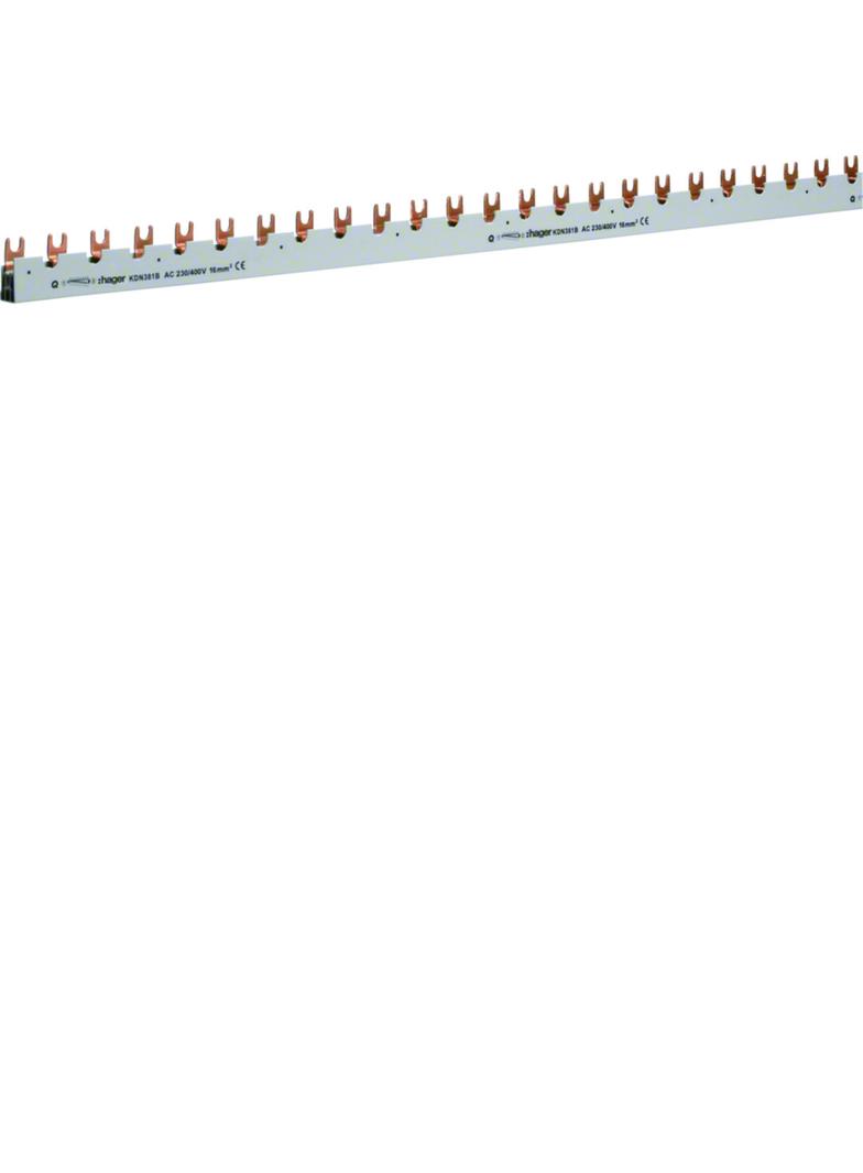 Szyna grzebieniowa widełkowa pozioma 3P 16mm2 59M KDN381B HAGER