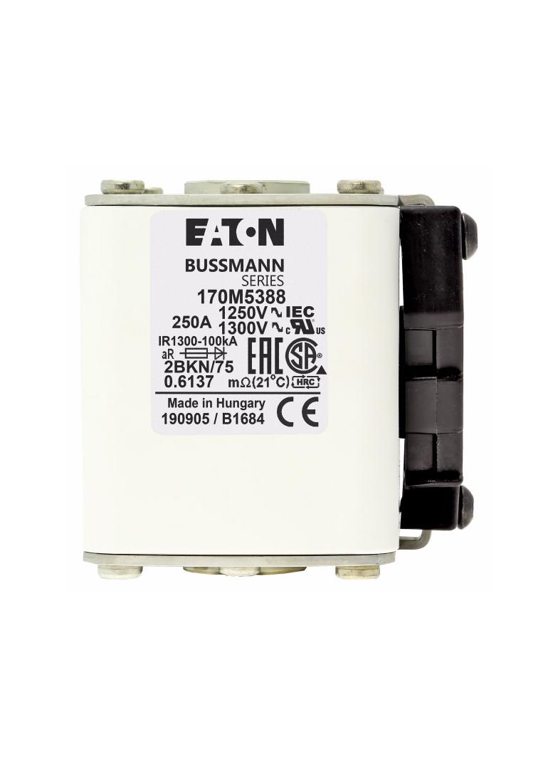 FUSE 250A 1250V 2BKN/75 AR CU Wkładka szybka 250A AC 1250V rozmiar 2 61x75x77 mm aR IEC UL 170M5388