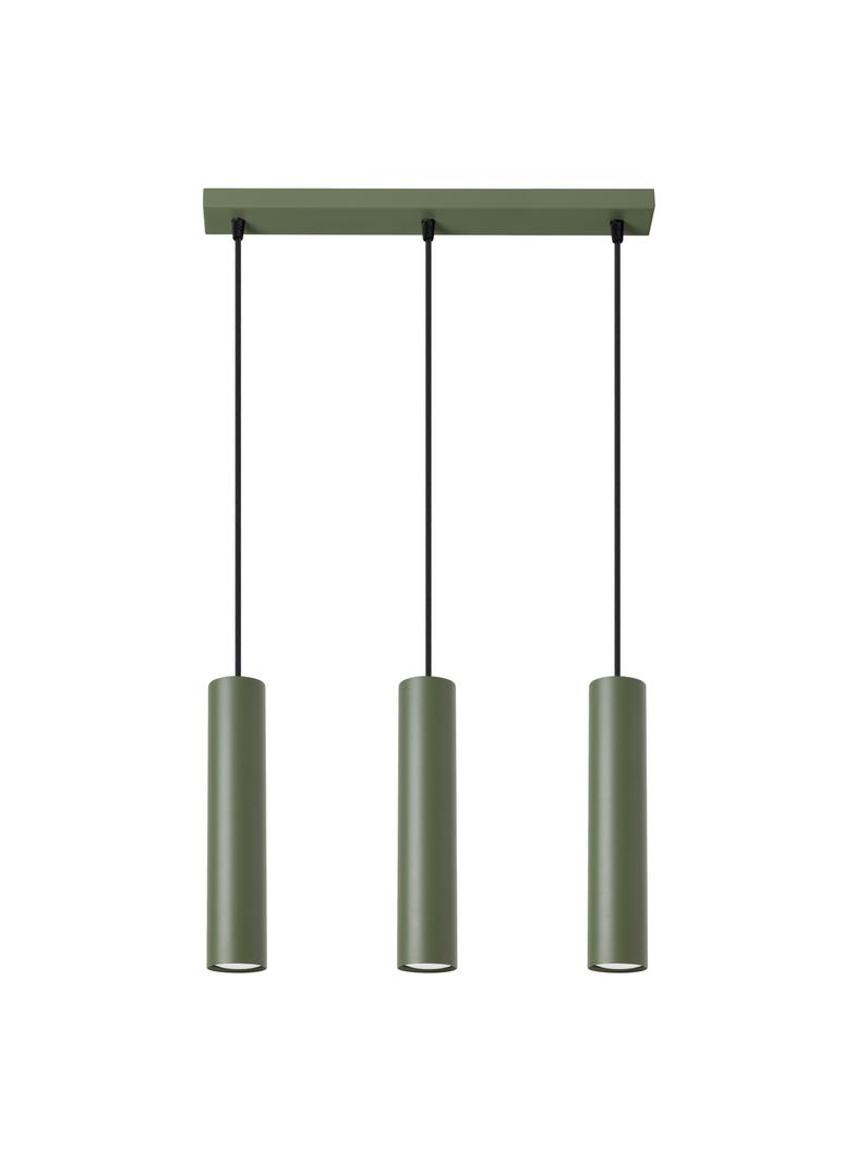 Sollux Lampa wisząca LAGOS 3L zielona oliwka SL.1486