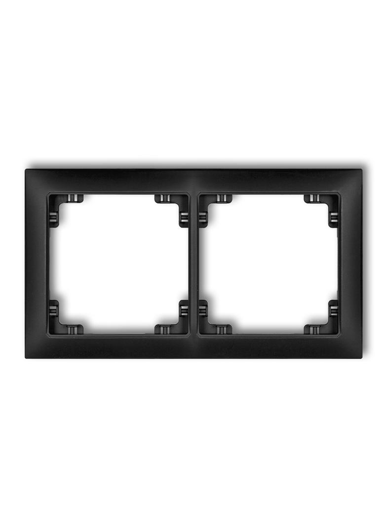 DECO Ramka uniwersalna podwójna z tworzywa DECO Soft czarny mat