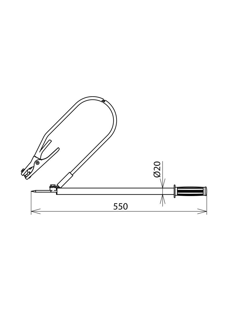 Drążek rozładowujący z elektrodą zawieszaną