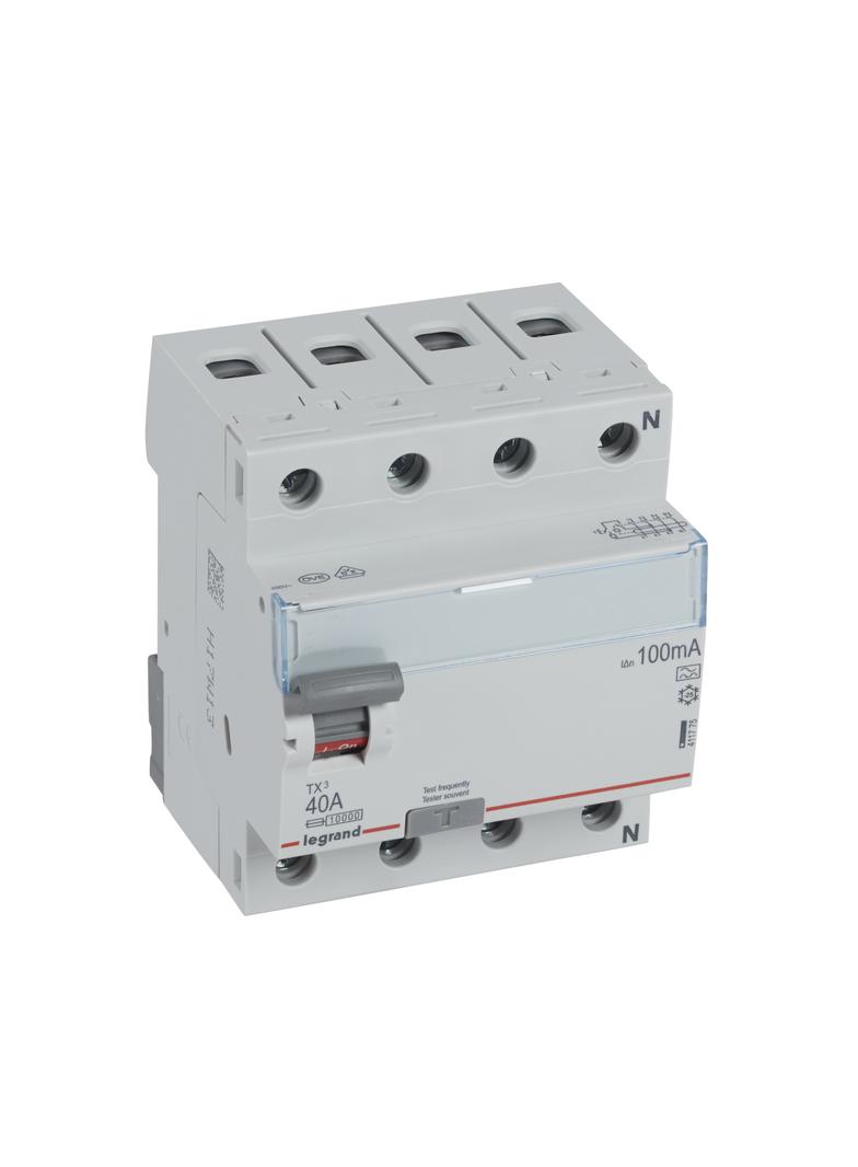 Wyłącznik Różnicowoprądowy P 304 4P 40A 100Ma Typa TX3 411775 LEGRAND