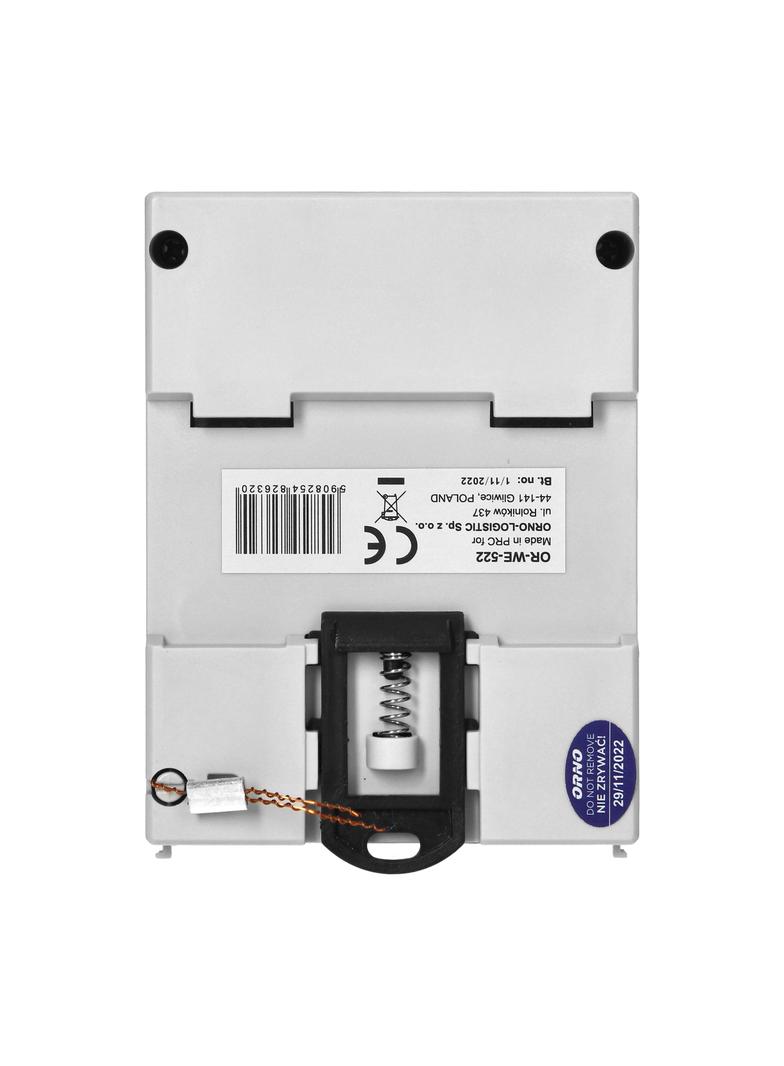 1-fazowy wskaźnik zużycia energii elektrycznej, 80A, 5 modułÓW, DIN TH-35mm OR-WE-522 ORNO