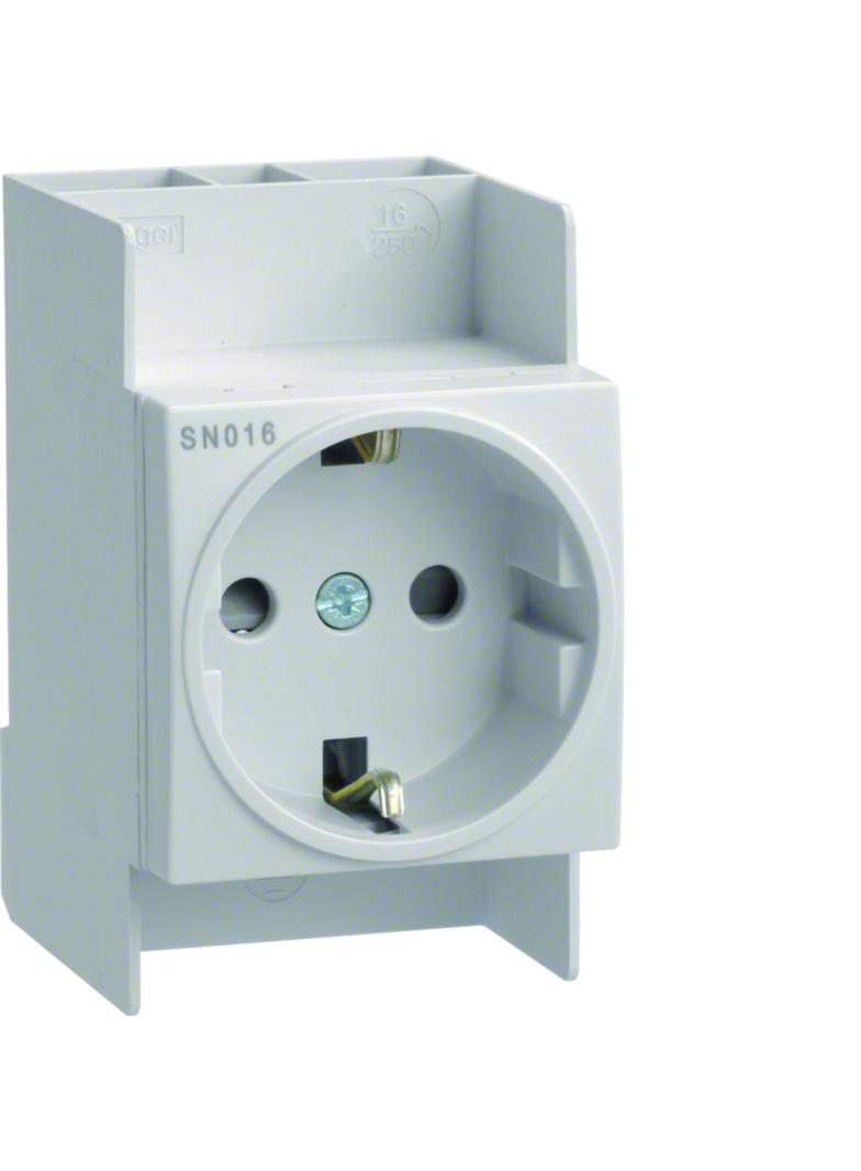Gniazdo na szynę Schuko 230VAC 10/16A SN016 HAGER