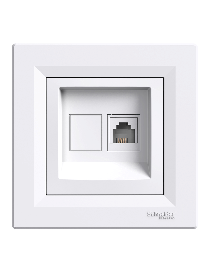 Asfora, gniazdo telefoniczne RJ11, biały