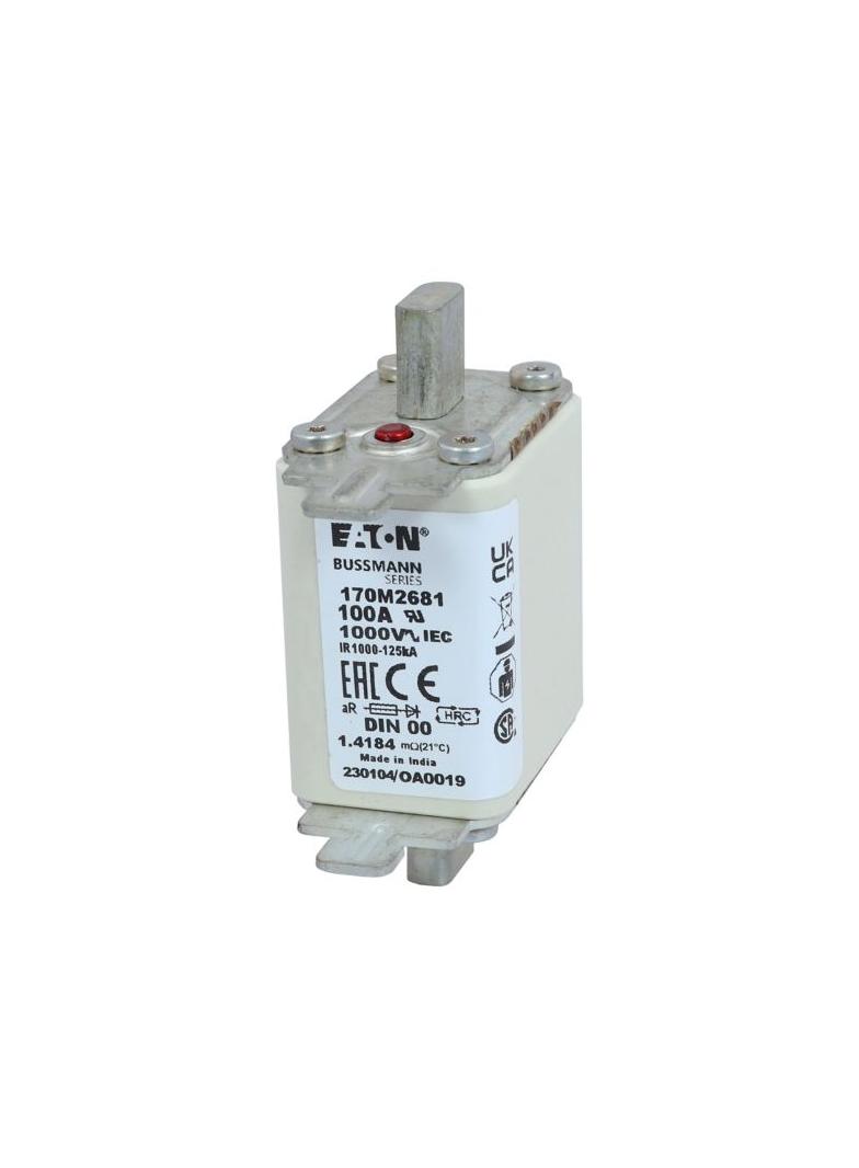 100A 1000V aR DIN 00 TYPE T FUSE Wkładka szybka 100A AC 1000V DIN 00 aR DIN IEC nieizolowan 170M2681