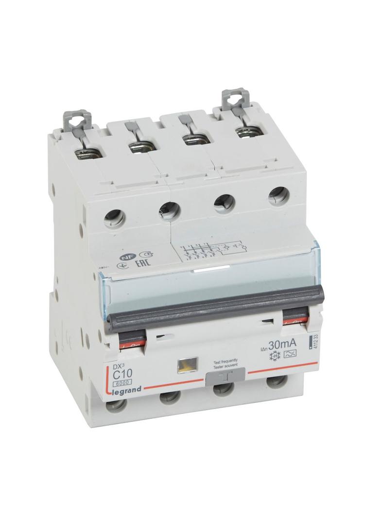 Wyłącznik Różnicowonadprądowy P 314 4P C10A 30Ma Typa DX3 411233 LEGRAND