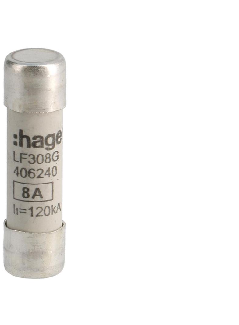 Wkładka bezpiecznikowa cylindryczna CH-10 10x38mm gG 8A 500VAC LF308G HAGER