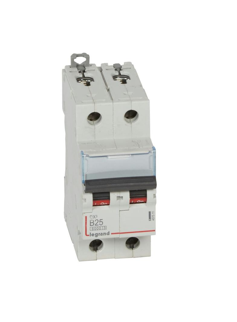 WYŁĄCZNIK NADPRĄDOWY S 302 2P B 25A 6000A SERII DX3, Legrand