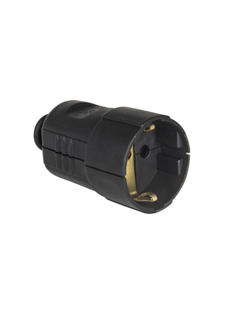 GN.PRZEN.IP20 10/16A 2P+Z 220V,CZARNE TYP SCHUKO