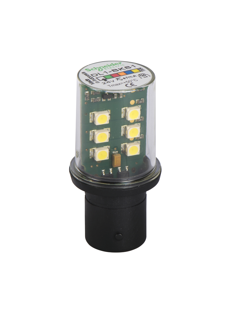 Harmony XVB Dioda LED migająca biała, BA 15d, 24V AC/DC