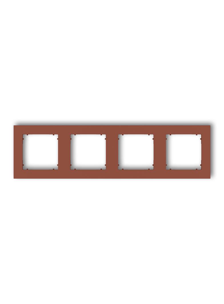 MINI Ramka uniwersalna poczwórna kwadratowa z tworzywa terakota